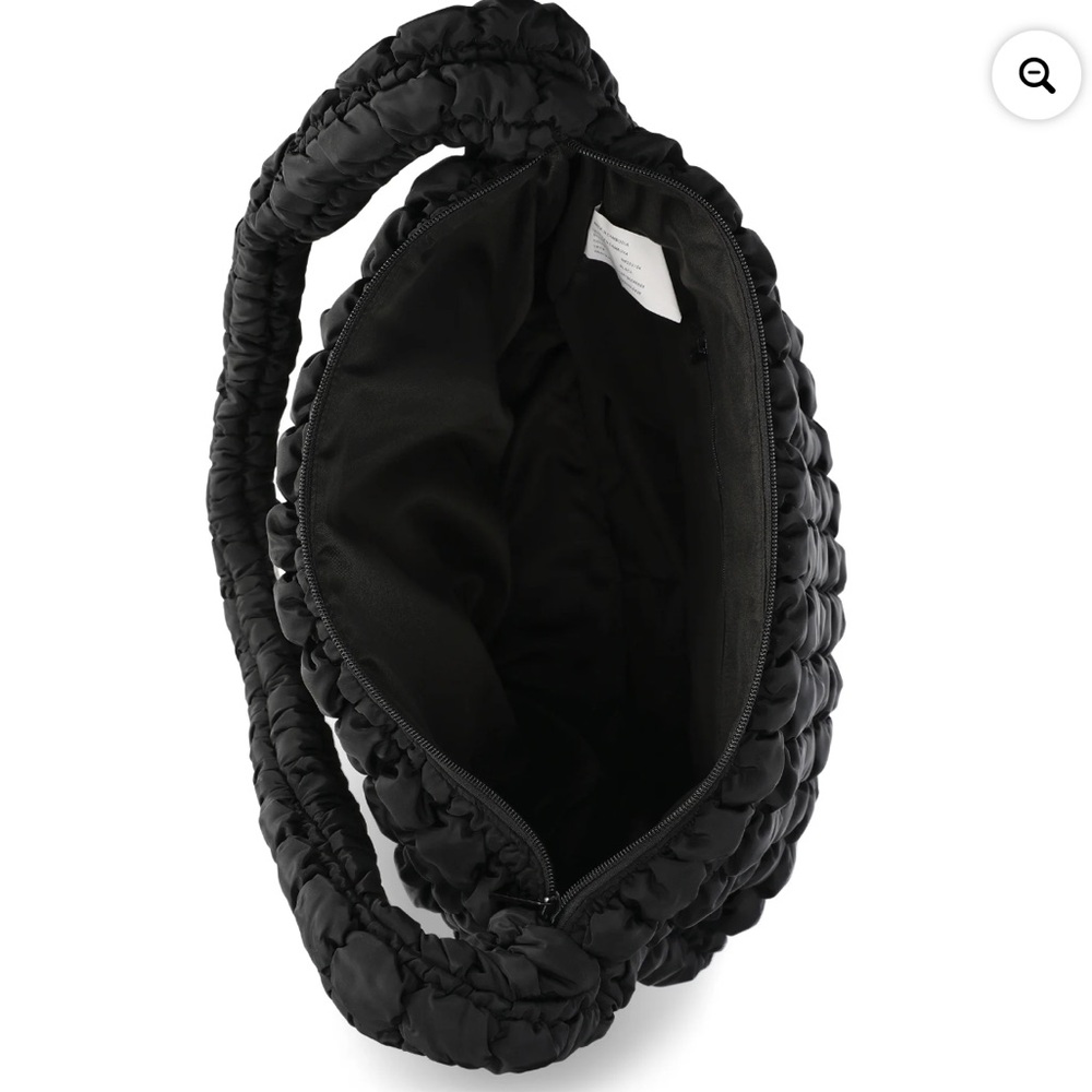 Quilted Puffy Hobo Black Shoulder Carryall Bag NWT - Picture 9 of 15